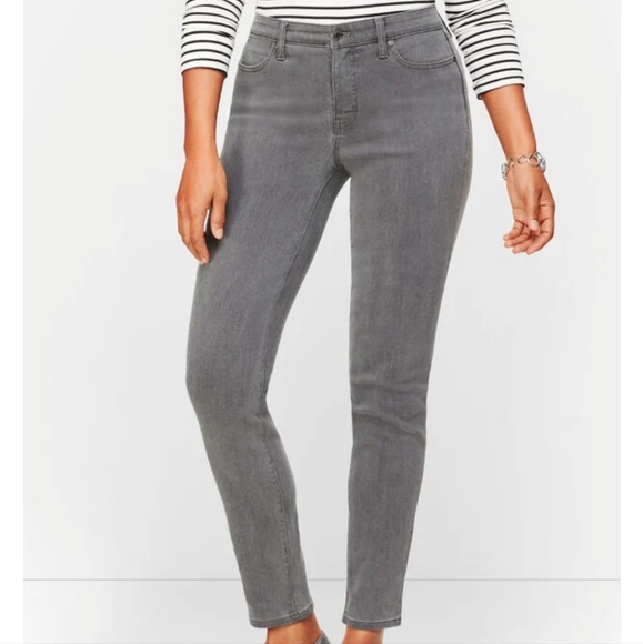 Talbots Pants - Talbots Stretch Corduroy Slim Ankle Pants - steel grey